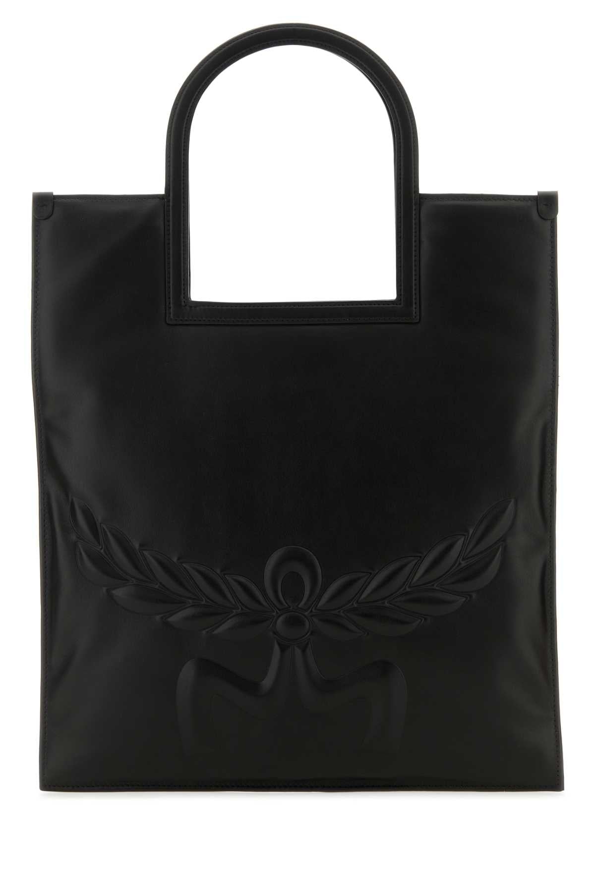 Bandolera MCM de piel napa — Negro