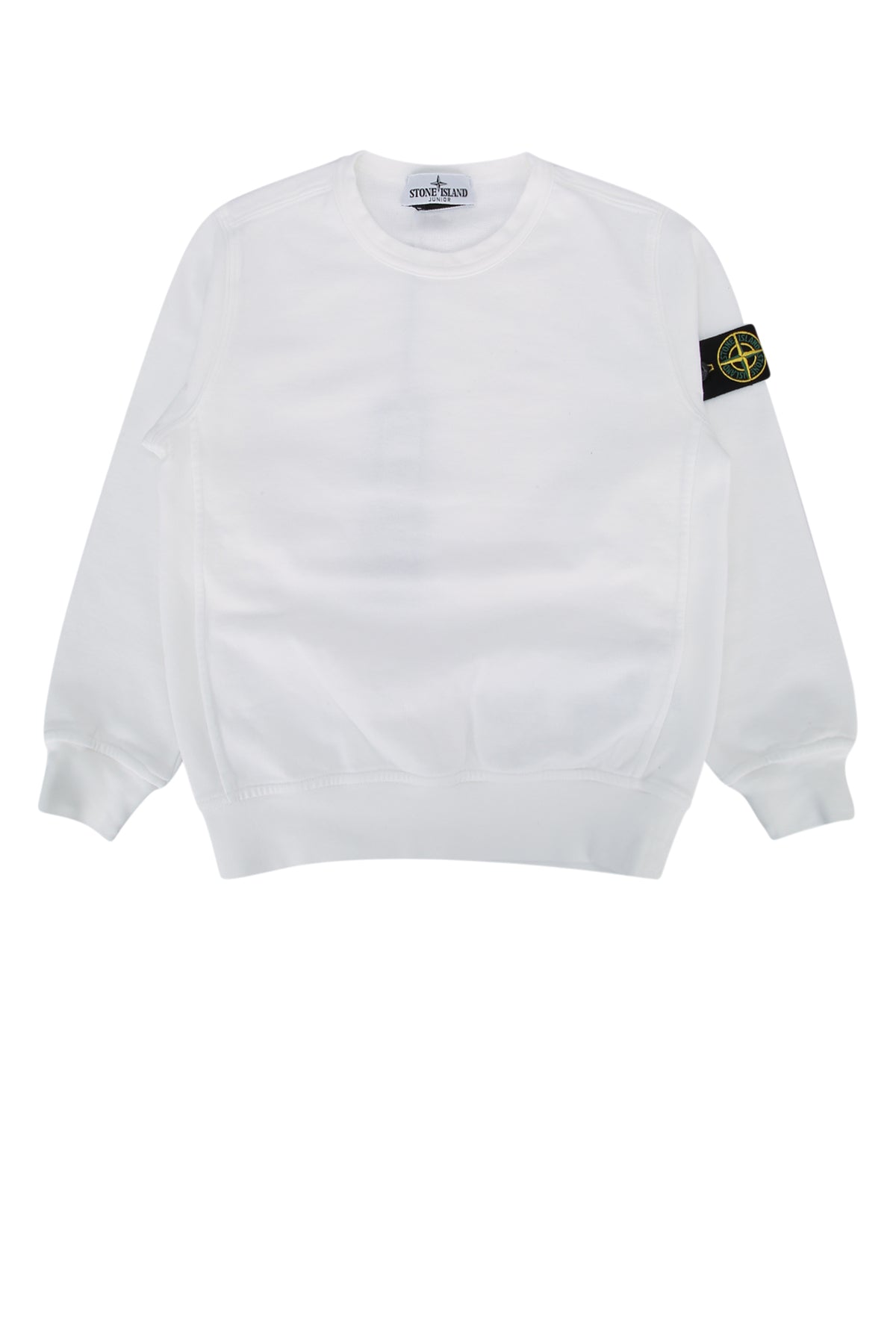Stone Island Kids Logo-Patch Cotton Sweatshirt — White