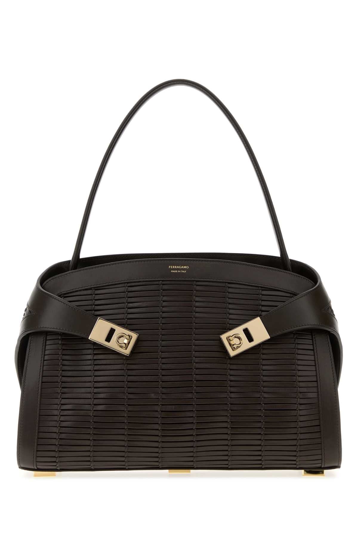 Ferragamo Quilted Leather Shoulder Bag — Black