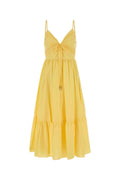 Michael By Michael Kors Tie-Front Cotton Dress — Yellow
