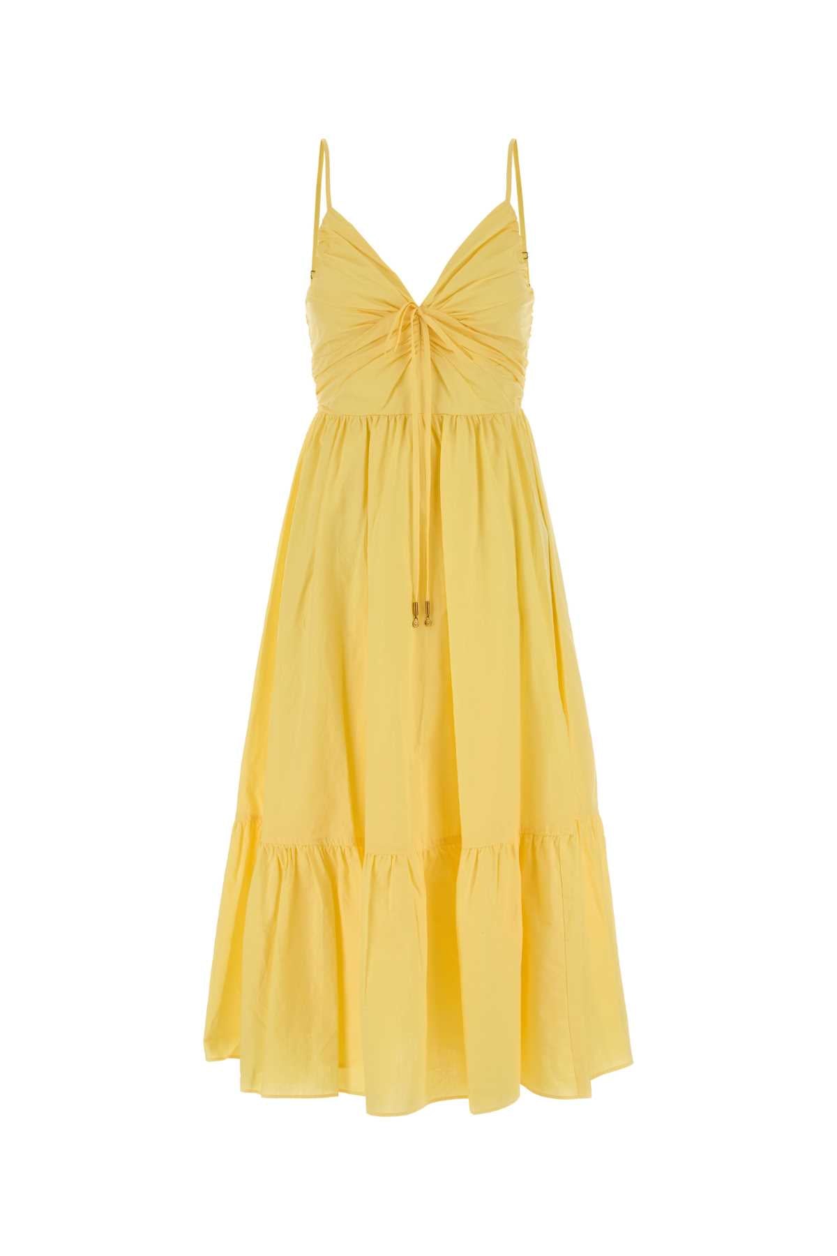 Michael By Michael Kors Tie-Front Cotton Dress — Yellow