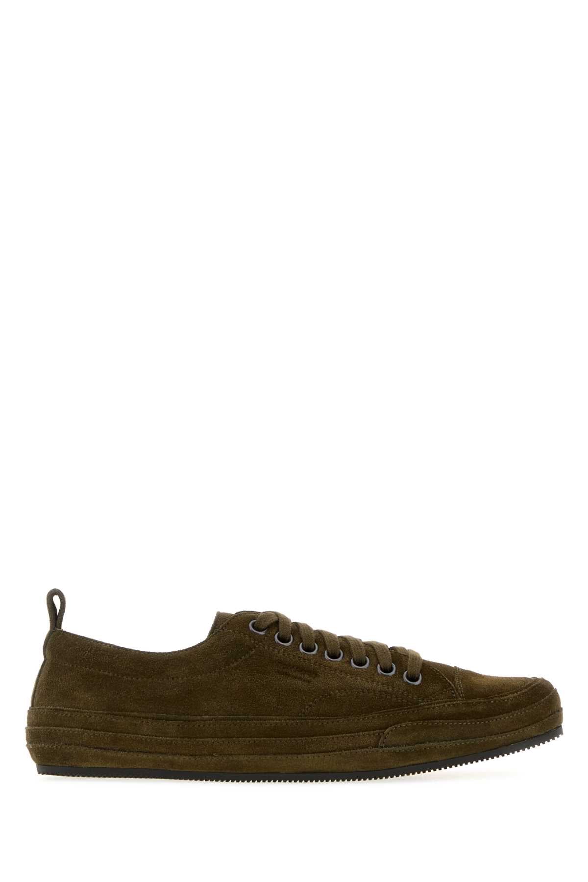 Tom Ford Suede Low-Top Sneaker — Olive