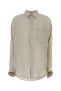 Balenciaga Cupro Oversize Shirt — Beige