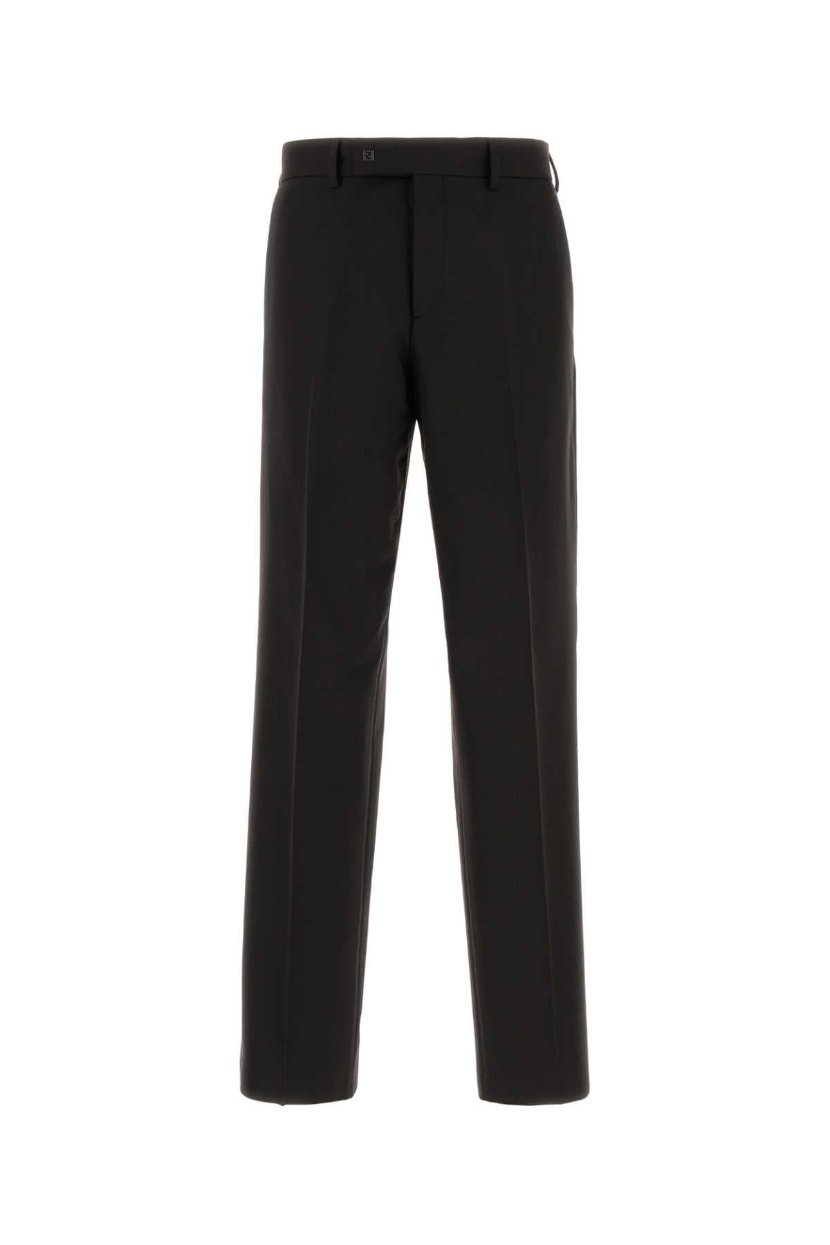 Fendi Wool Blend Trousers — Brown