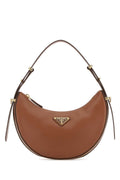 Prada Leather Hobo Shoulder Bag — Cognac