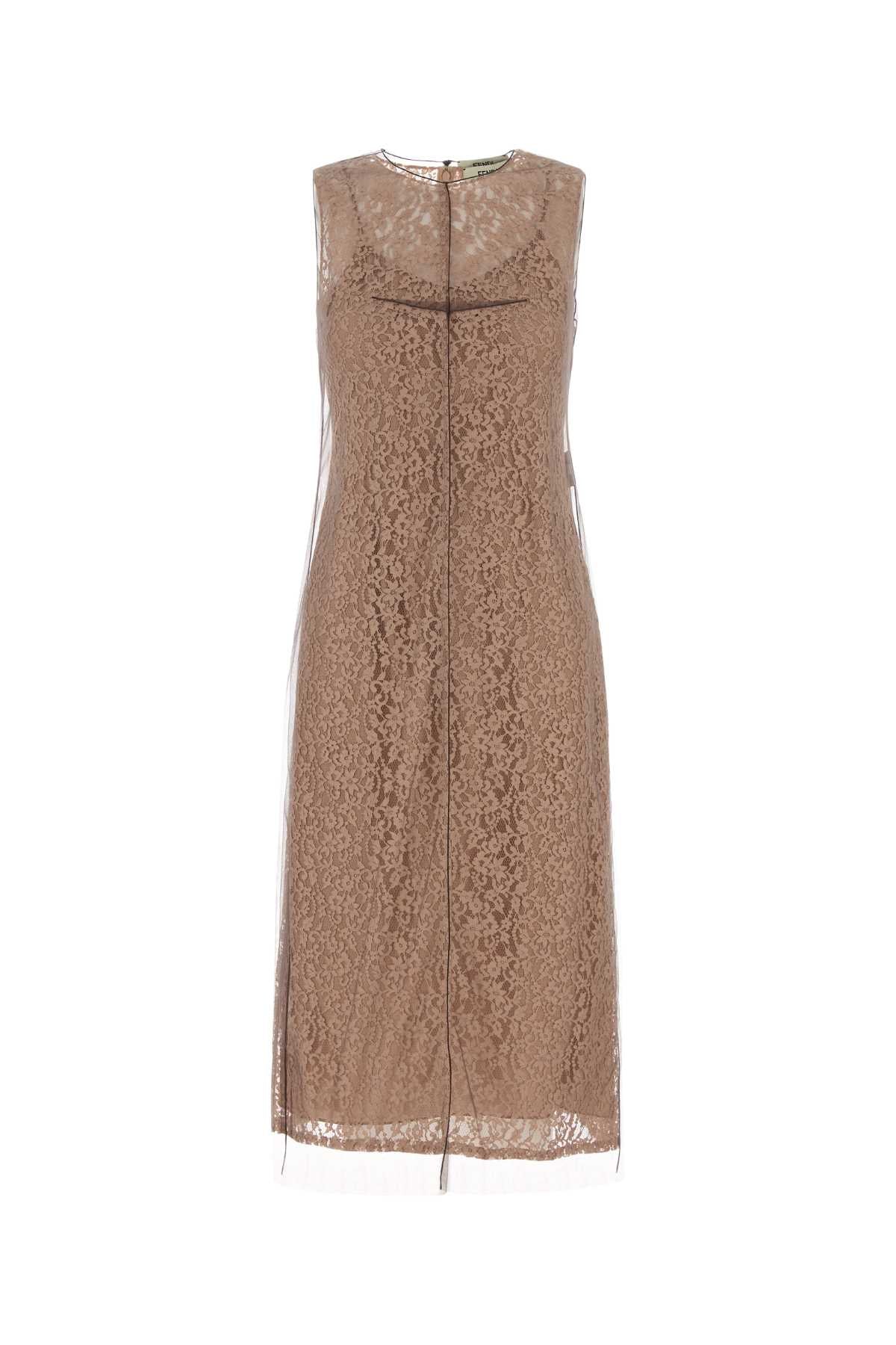 Fendi Mesh Dress — Beige