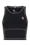 Moncler Grenoble Stretch Nylon Logo-Embroidered Tank Top — Black