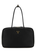 Prada Textured Deer Leather Shoulder Bag — Black
