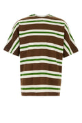 Prada Striped Cotton T-Shirt — Brown