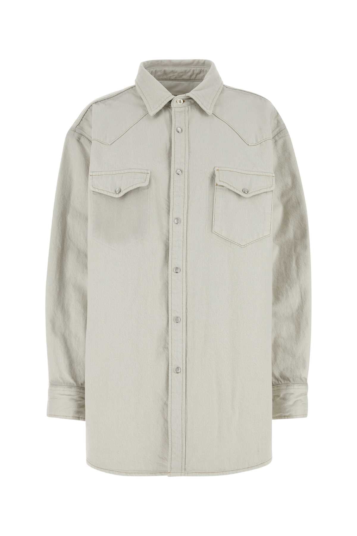 Maison Margiela Chalk Denim Overshirt Shirt — Beige