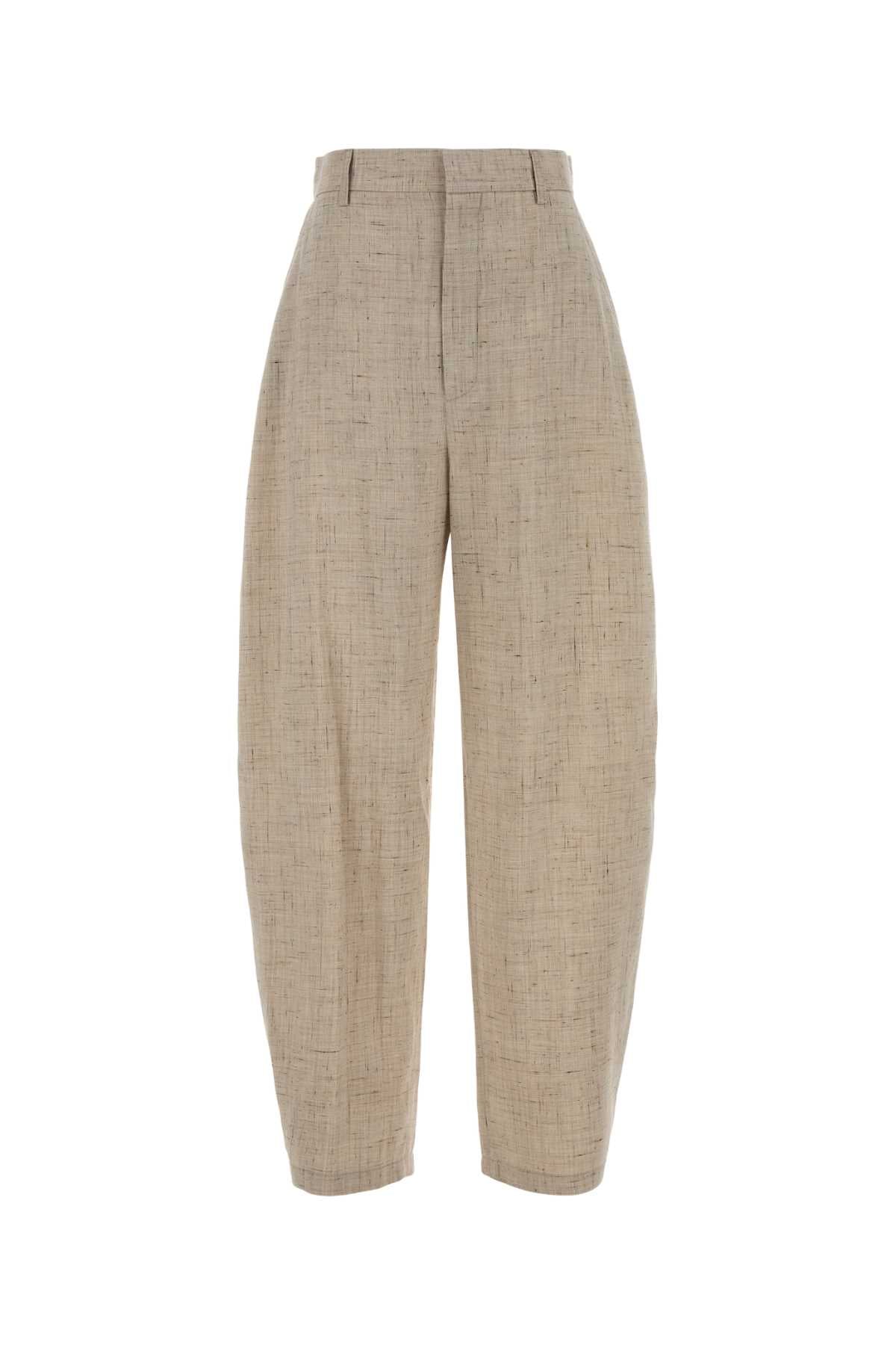 Moschino Melange Sand Jersey Wide-Leg Trousers — Beige