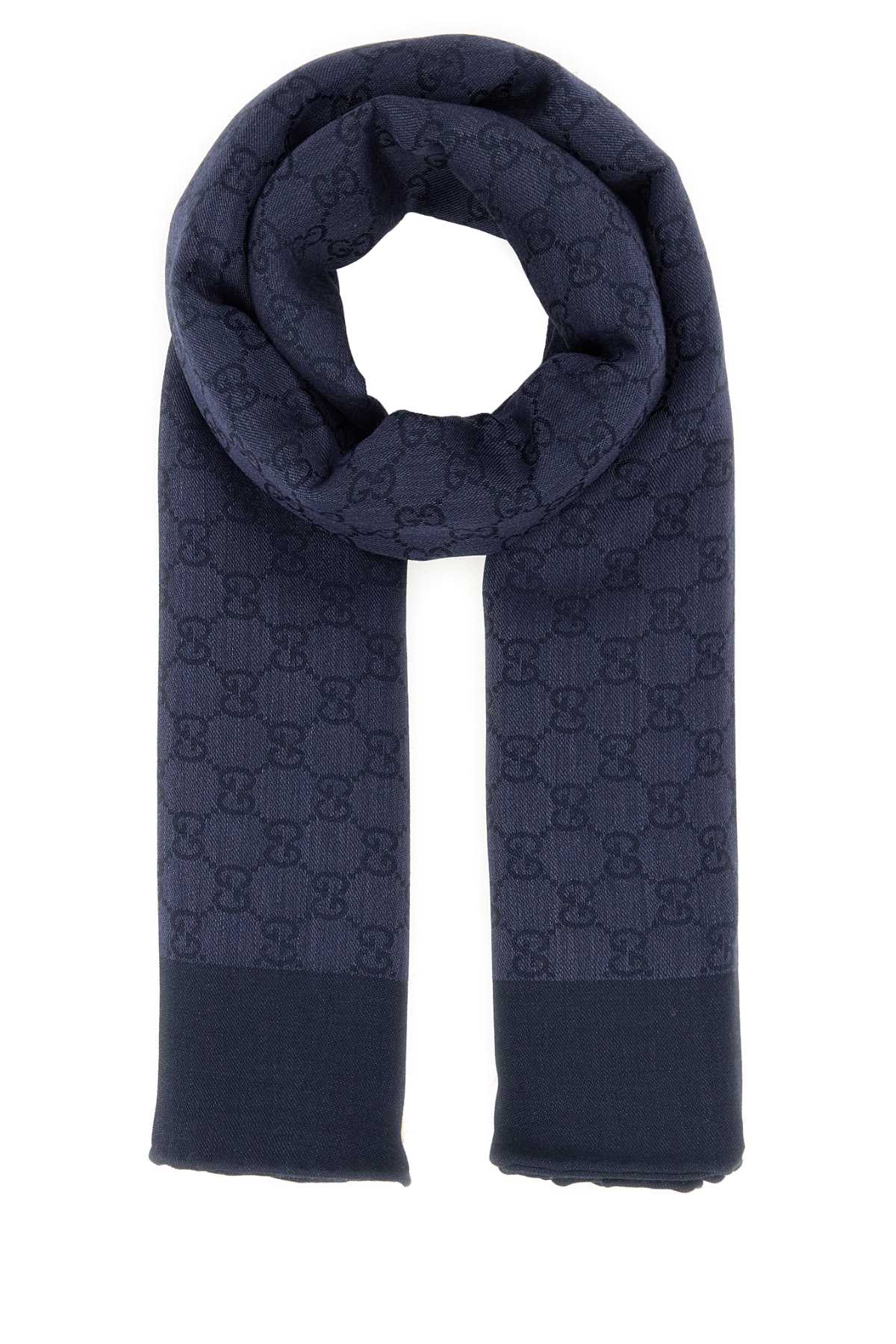 Gucci Logo Scarf — Navy