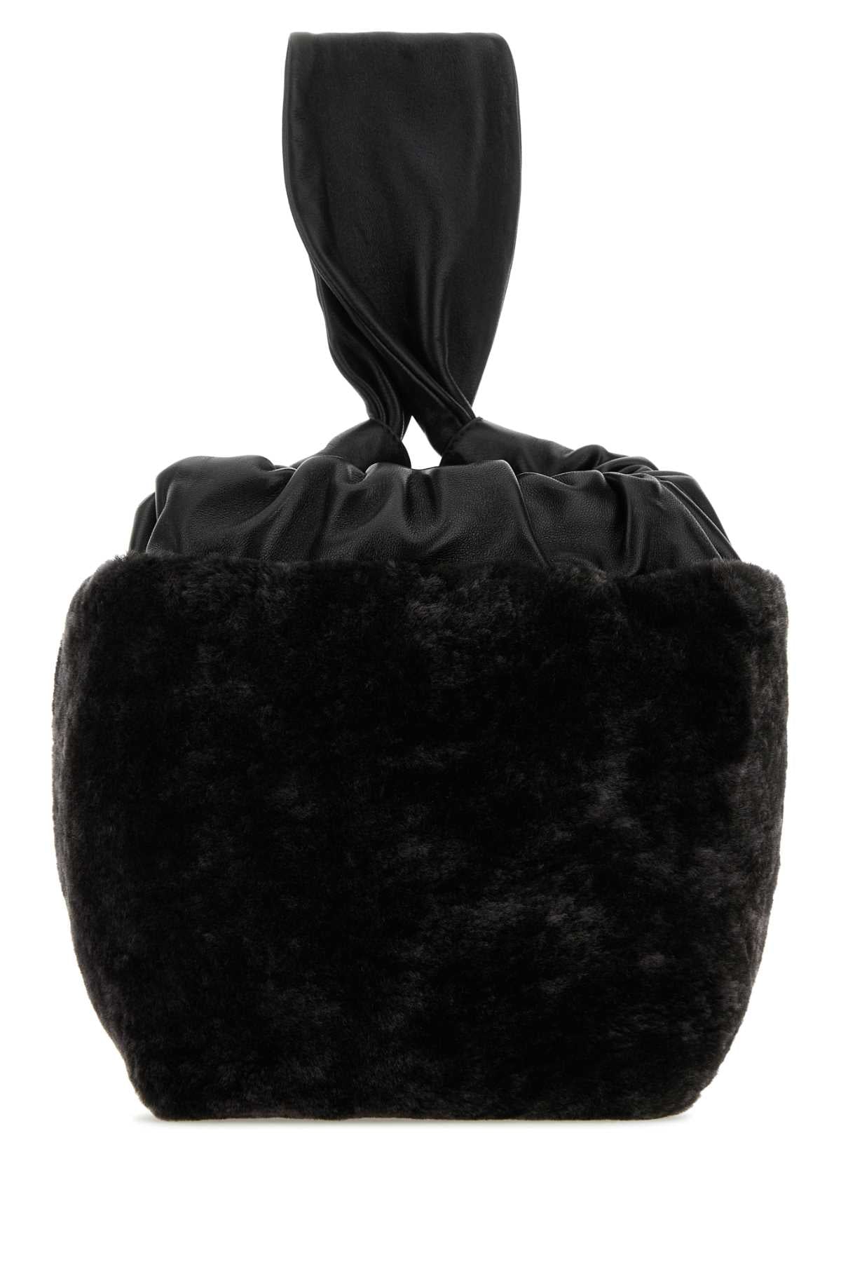 Jil Sander Bolso de mano de piel de cordero — Negro