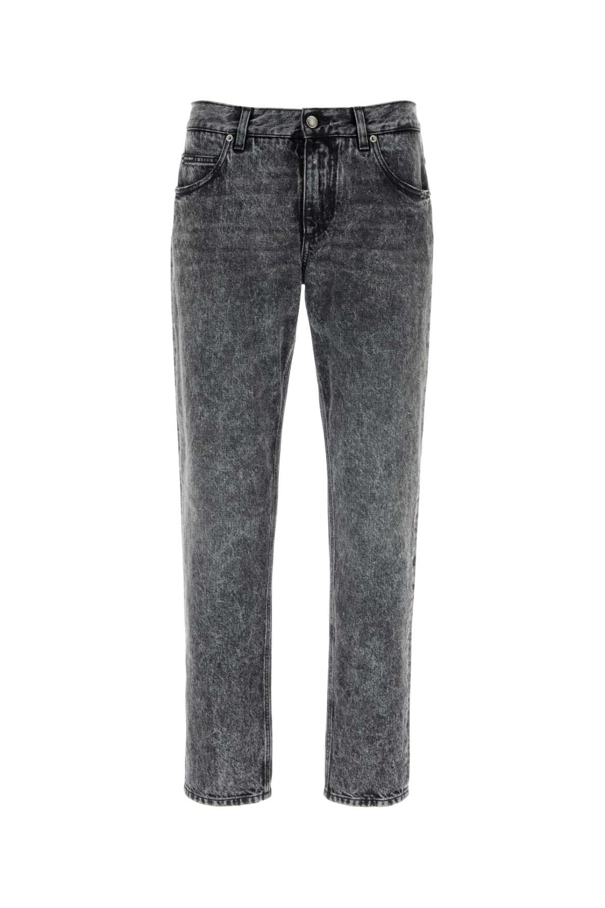 Dolce & Gabbana Acid-Washed Denim Jeans — Gray