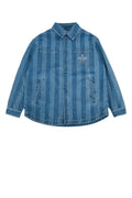 Fendi Kids Striped Denim Jacket — Blue