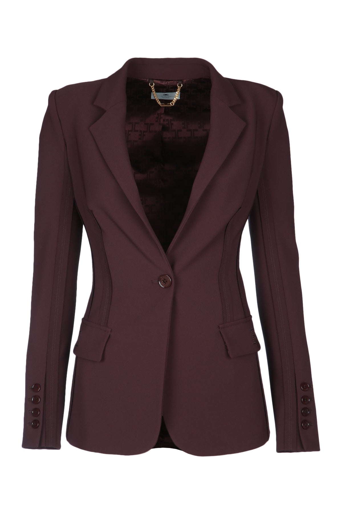 Elisabetta Franchi Monopetto Blazer — Brown