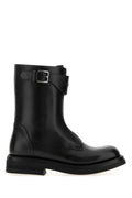 Alexander McQueen Leather Biker Boot — Black