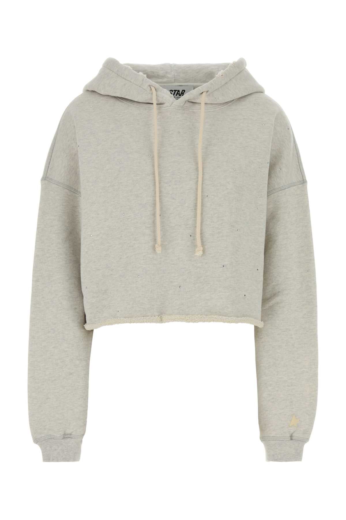 Golden Goose Deluxe Brand Oversize Cropped Cotton Sweatshirt — Gray
