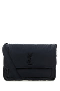 Saint Laurent Quilted Nylon Crossbody Bag — Black