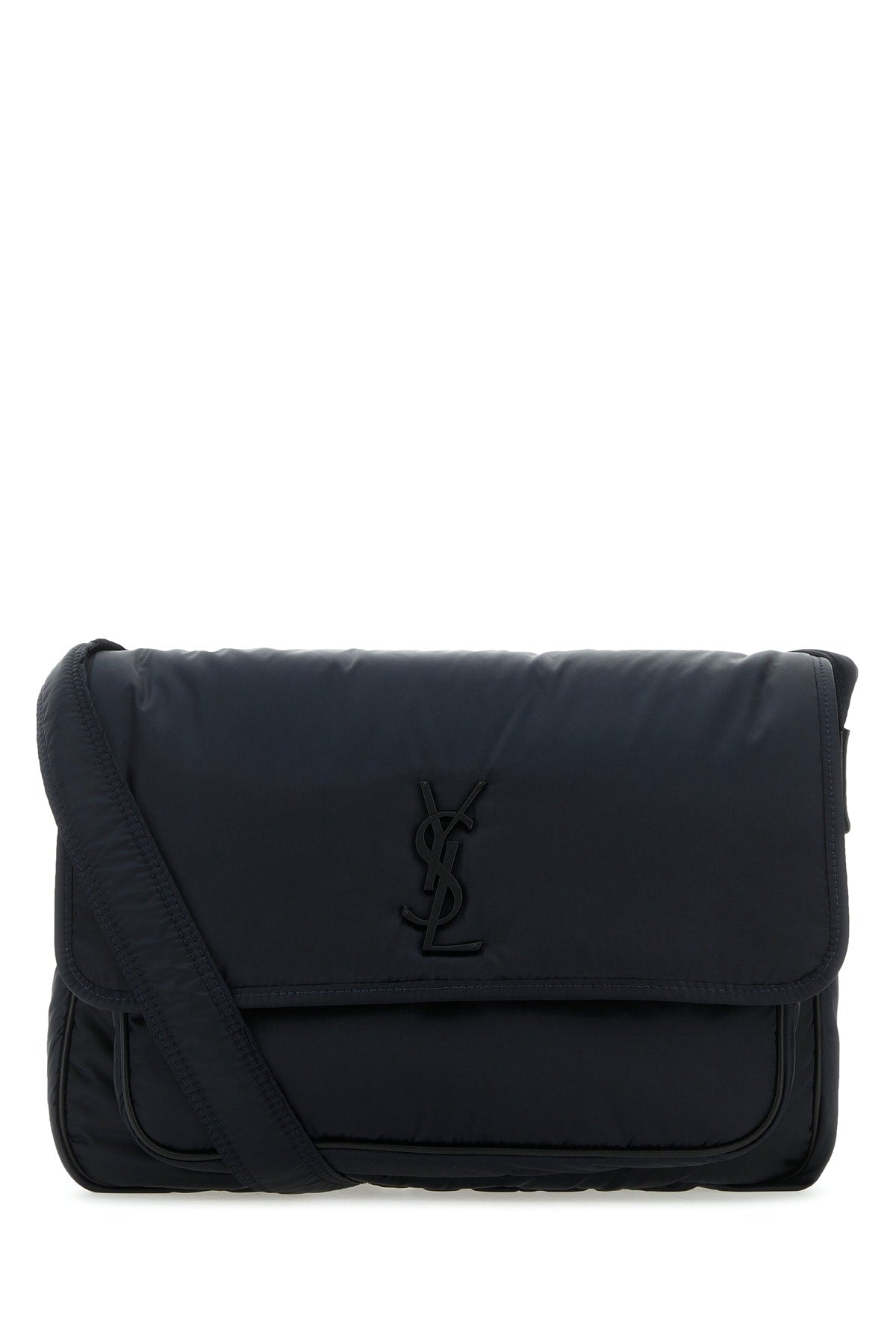 Saint Laurent Quilted Nylon Crossbody Bag — Black