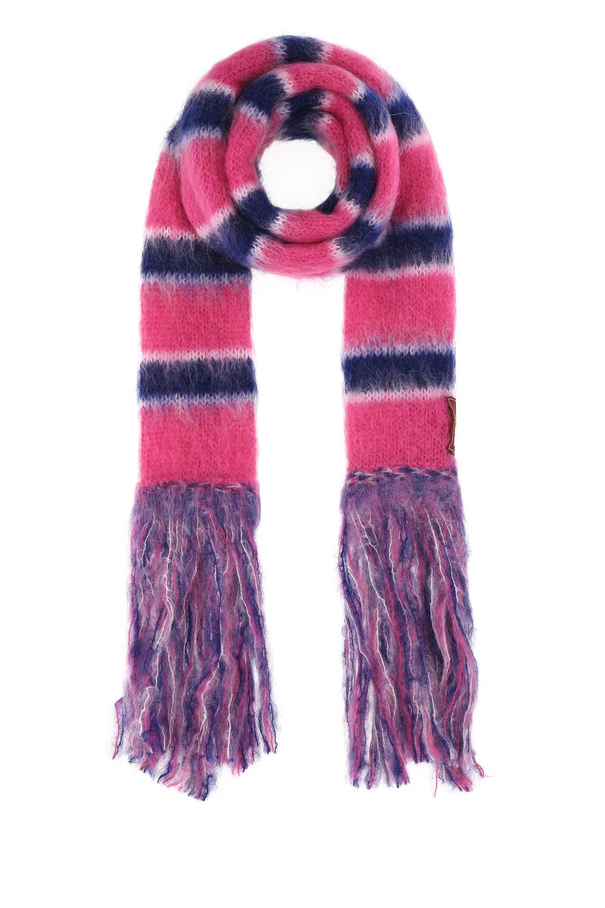 Bufanda a rayas de mezcla de mohair Marni - Rosa