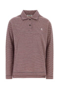 Jil Sander Embroidered Cotton Striped Polo Shirt — Red