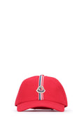 Moncler Jr BASEBALL Logo-Embroidered Baseball Cap — Red