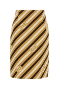 Gucci Embroidered Chenille Diagonal Striped Skirt — Multicolor