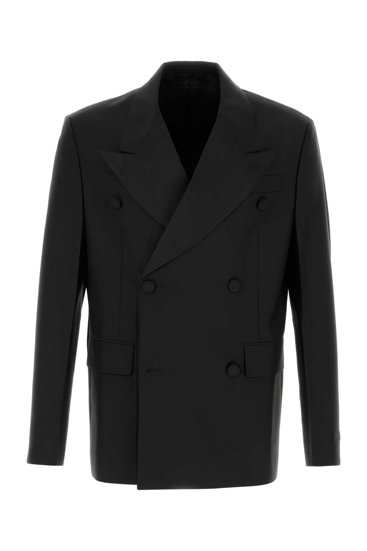 Americana Prada de mezcla de mohair — Negro