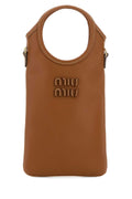 Miu Miu Leather Phone Case Wallet — Brown