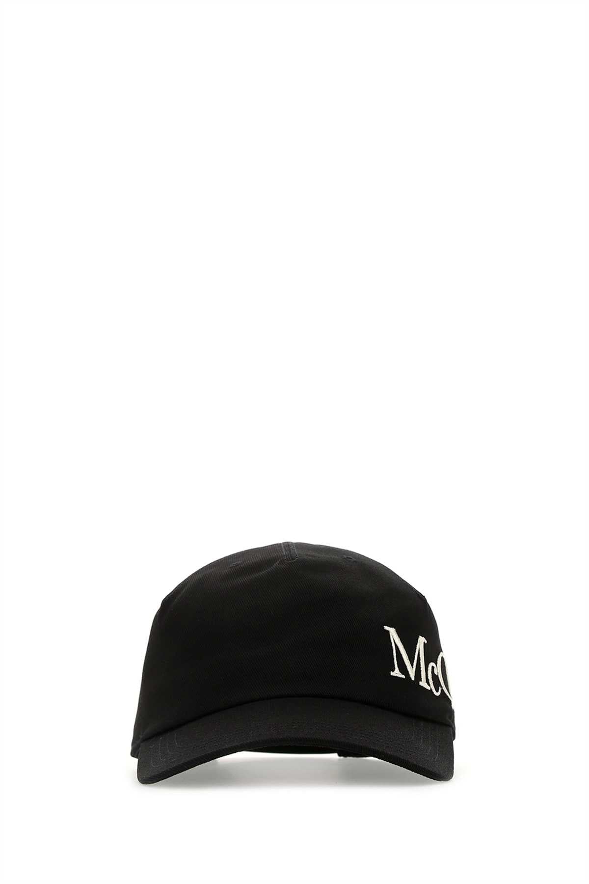 Alexander McQueen CAPPELLO Cotton Gabardine Baseball Cap — Black