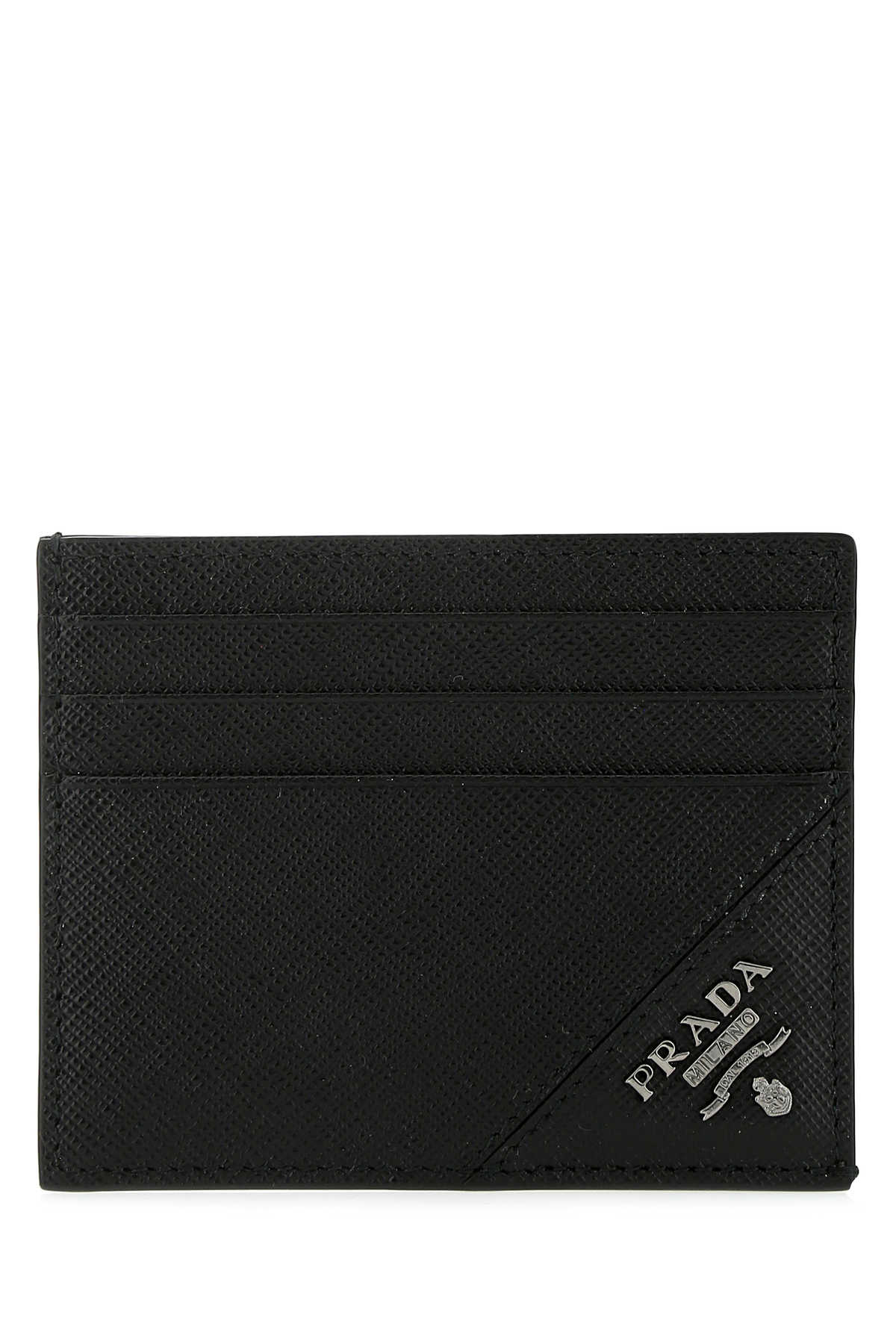 Prada Vitello Leather Card Case — Black