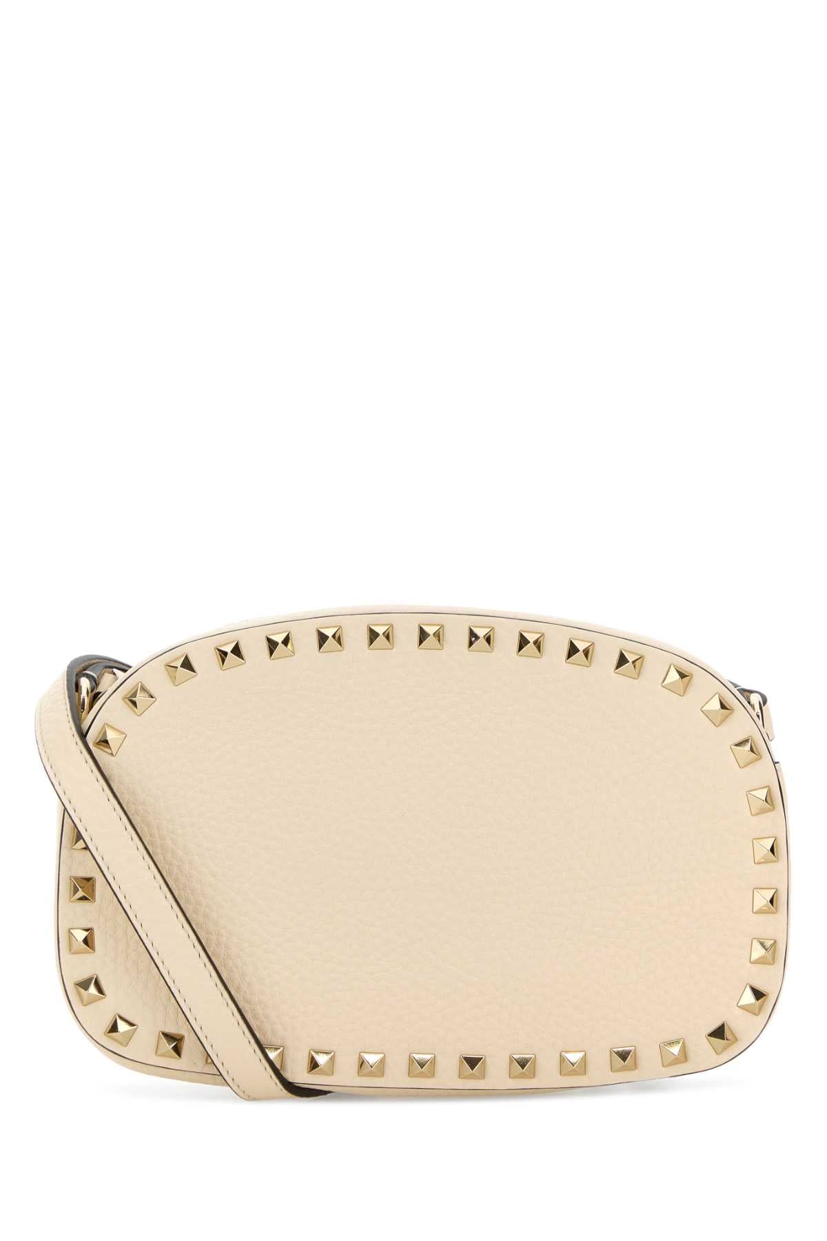 Valentino Garavani Rockstud Crossbody Bag — Beige