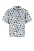 Prada Floral-Printed Poplin Shirt — White