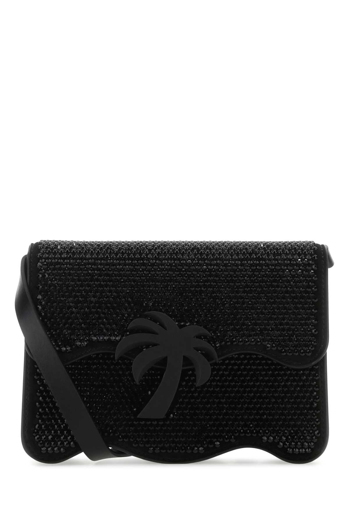 Palm Angels Beaded Calf Crossbody Bag — Black