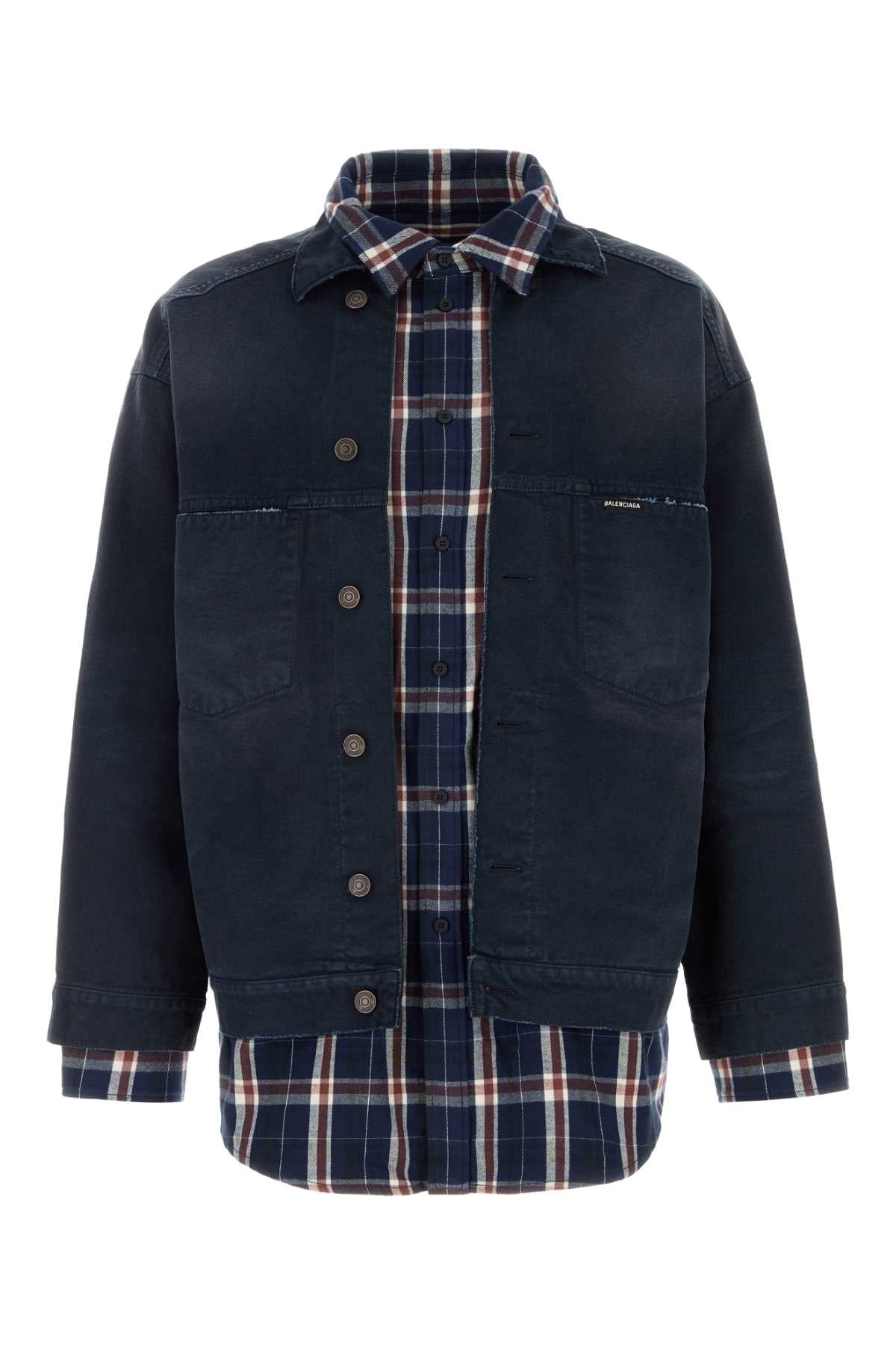 Balenciaga Shirt Denim Jacket — Navy