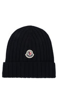 Moncler Jr HAT Ribbed Knit Winter Hat — Black