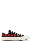 Comme Des Garcons Play Red Heart-Print Canvas Sneakers — Black