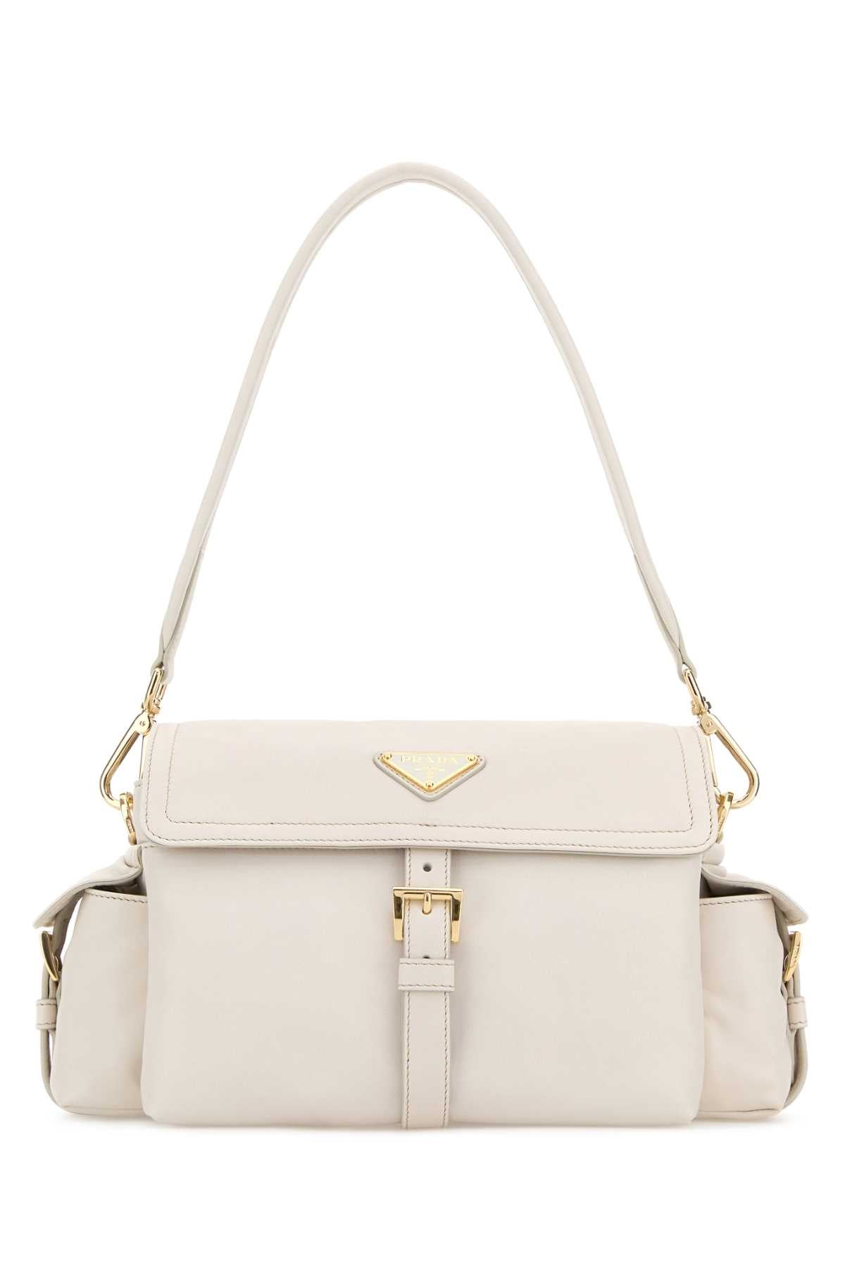 Prada Nappa Leather Shoulder Bag — Beige