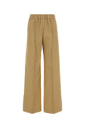 Jil Sander Cotton Wide-Leg Trousers — Beige