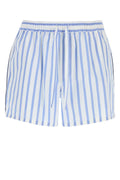 Dolce & Gabbana Striped Cotton-Silk Poplin Bermuda Shorts — Blue