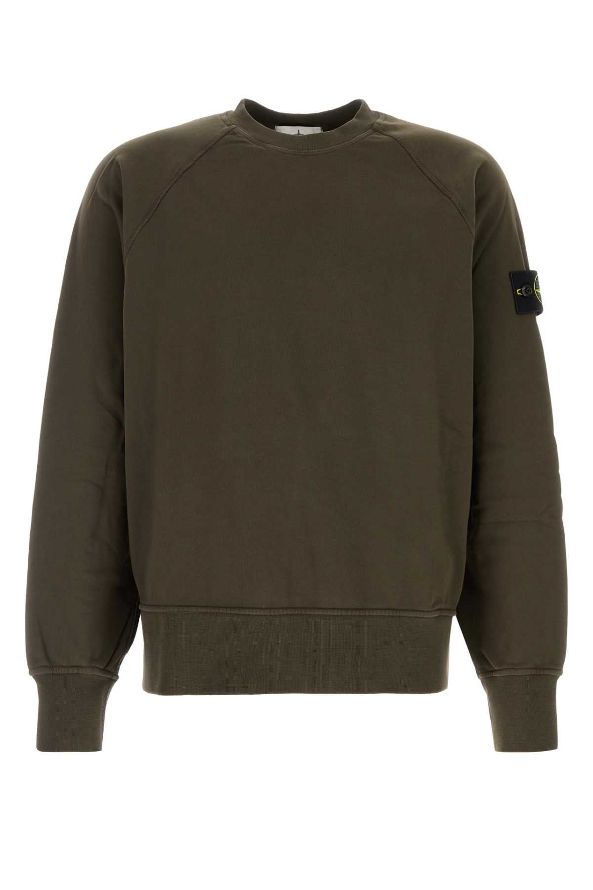 Stone Island Crew-Neck Cotton Sweatshirt — Gray