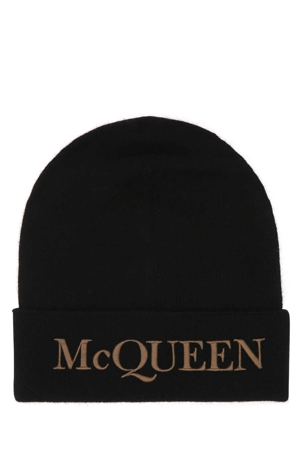 Alexander McQueen CUFFIA Cashmere Beanie — Black