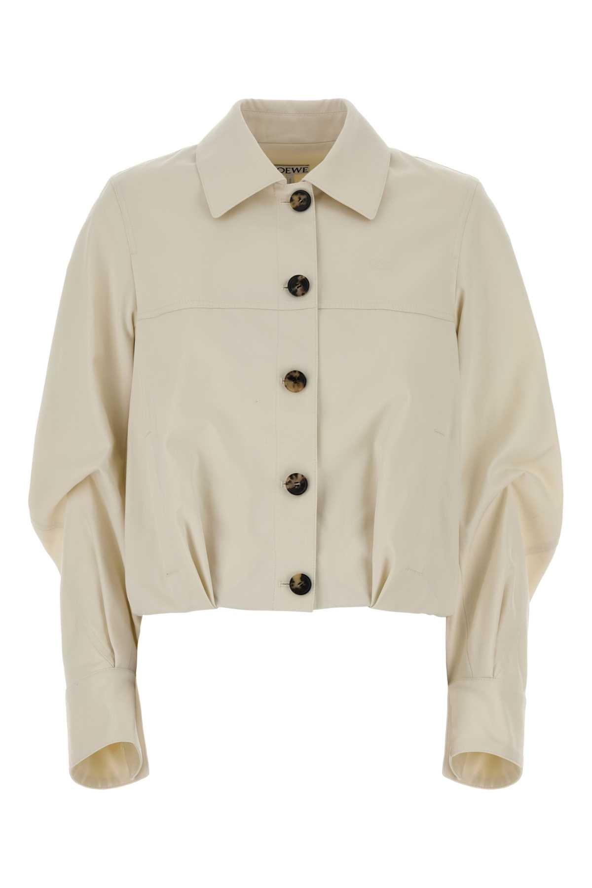 Loewe Cotton-Silk Blend Jacket — Ivory