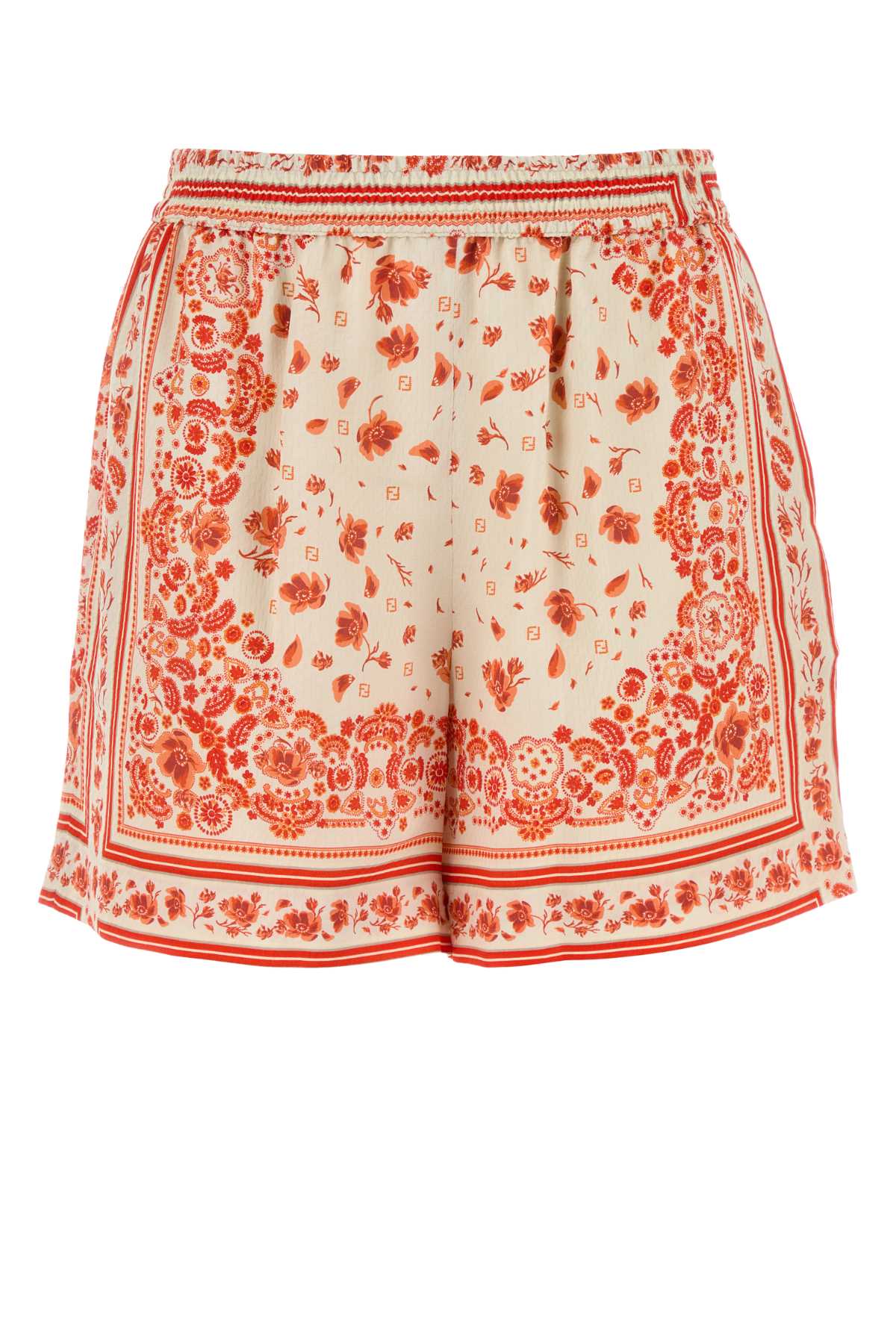 Fendi Patchwork Bermuda Shorts — Red