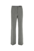 Miu Miu Viscose Blend Trousers — Gray