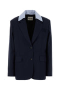 Miu Miu Virgin Wool Blazer — Navy