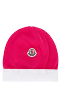 Moncler Jr CUFFIE Wool-Blend Beanie — Pink