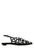 The Attico Grid Ballerina Flat — Black