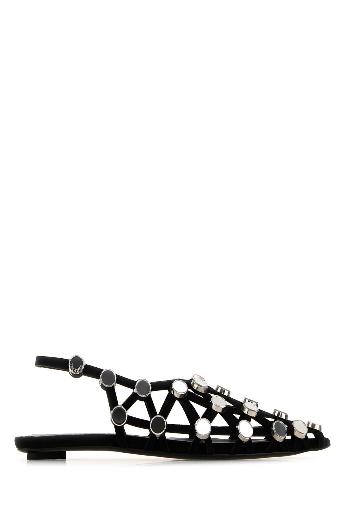 The Attico Grid Ballerina Flat — Black